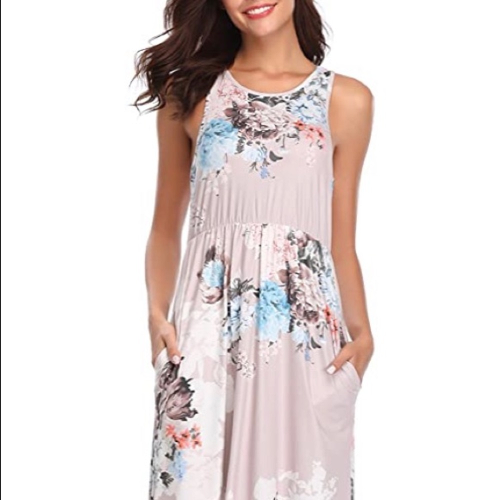 Floral Print Maxi Dress with Pockets